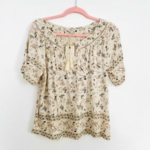 Lucky Brand Women's Printed Cotton Blend Top